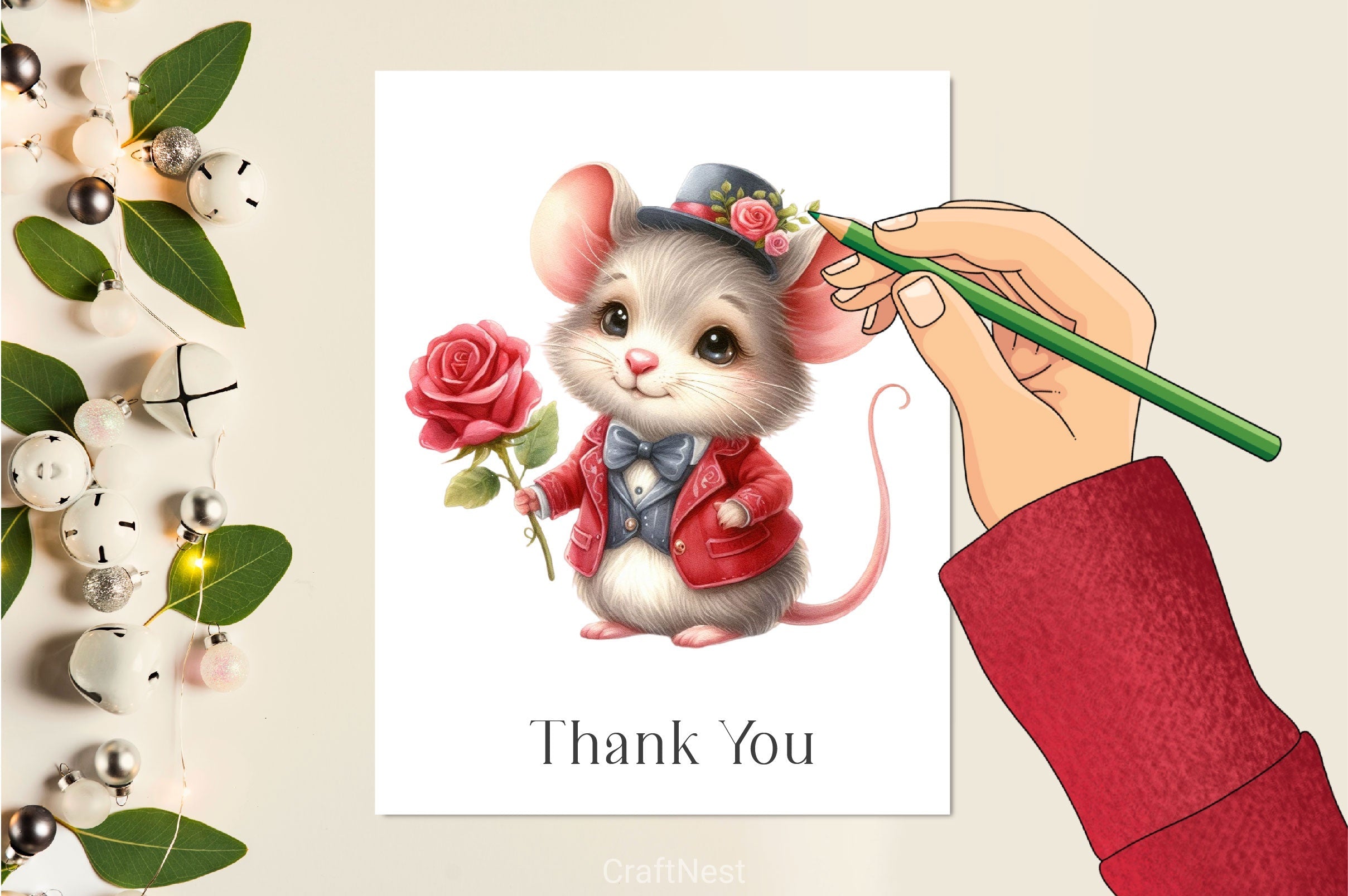 Valentines Day Mouse Clipart Bundle