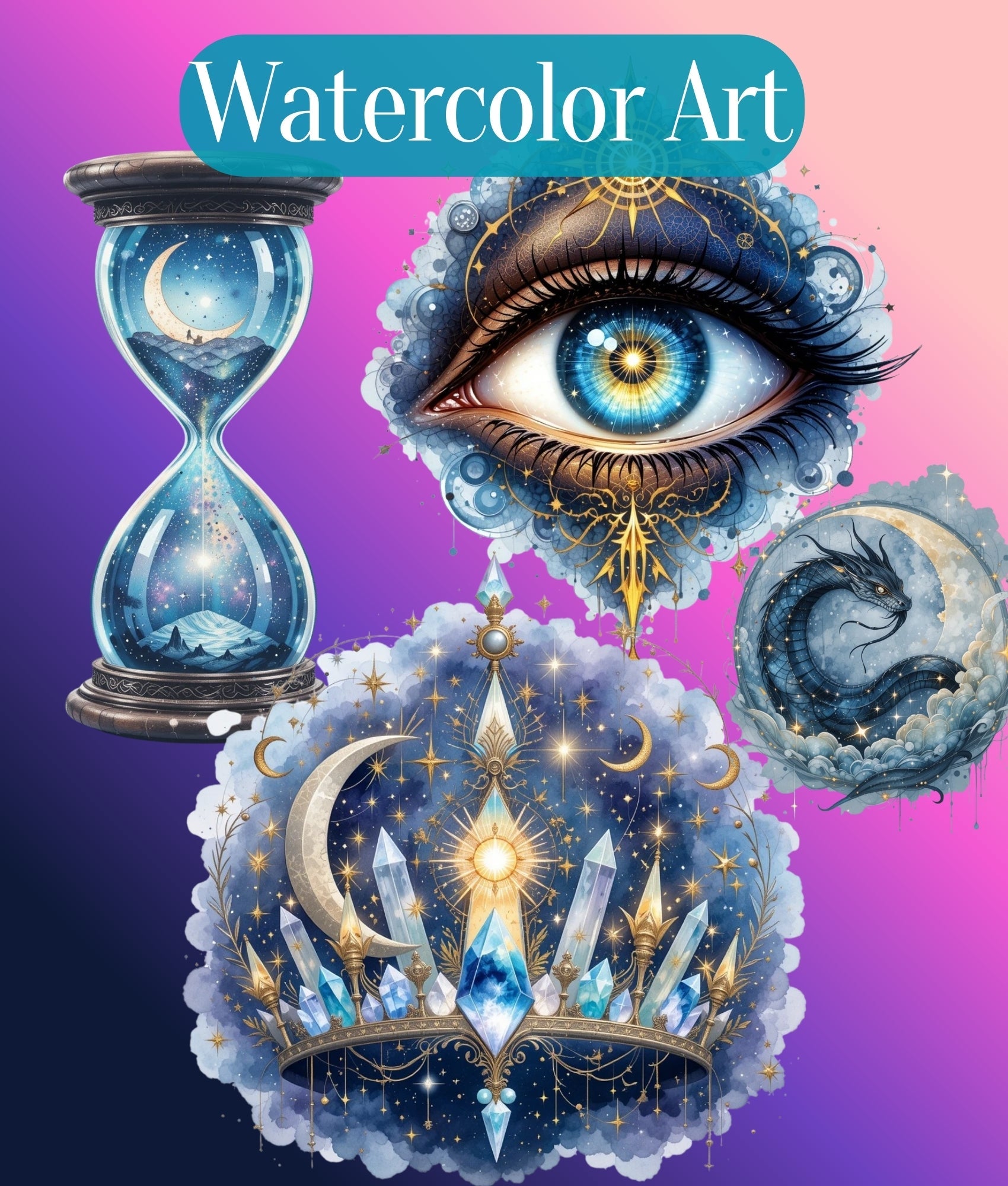 Moon Goddess Clipart Bundle