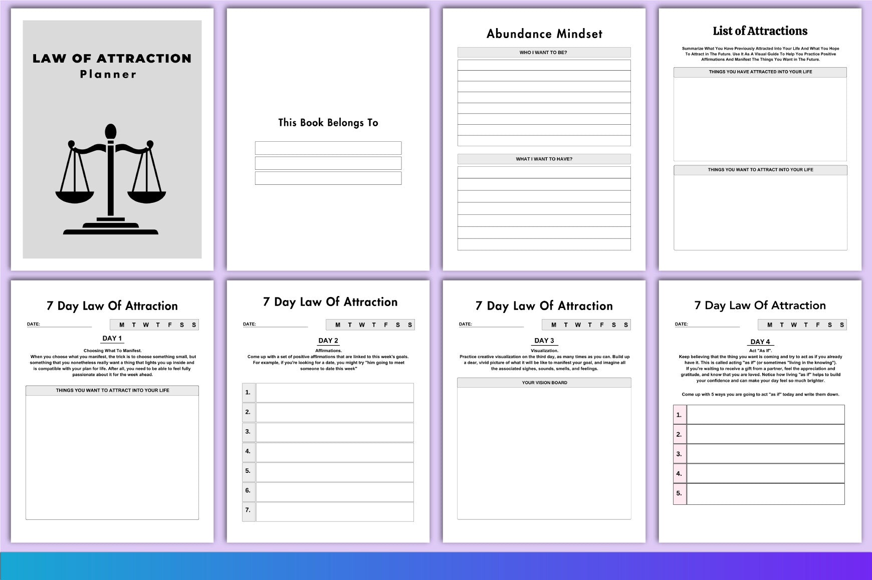 Law of Attraction Planner for Manifestation Success