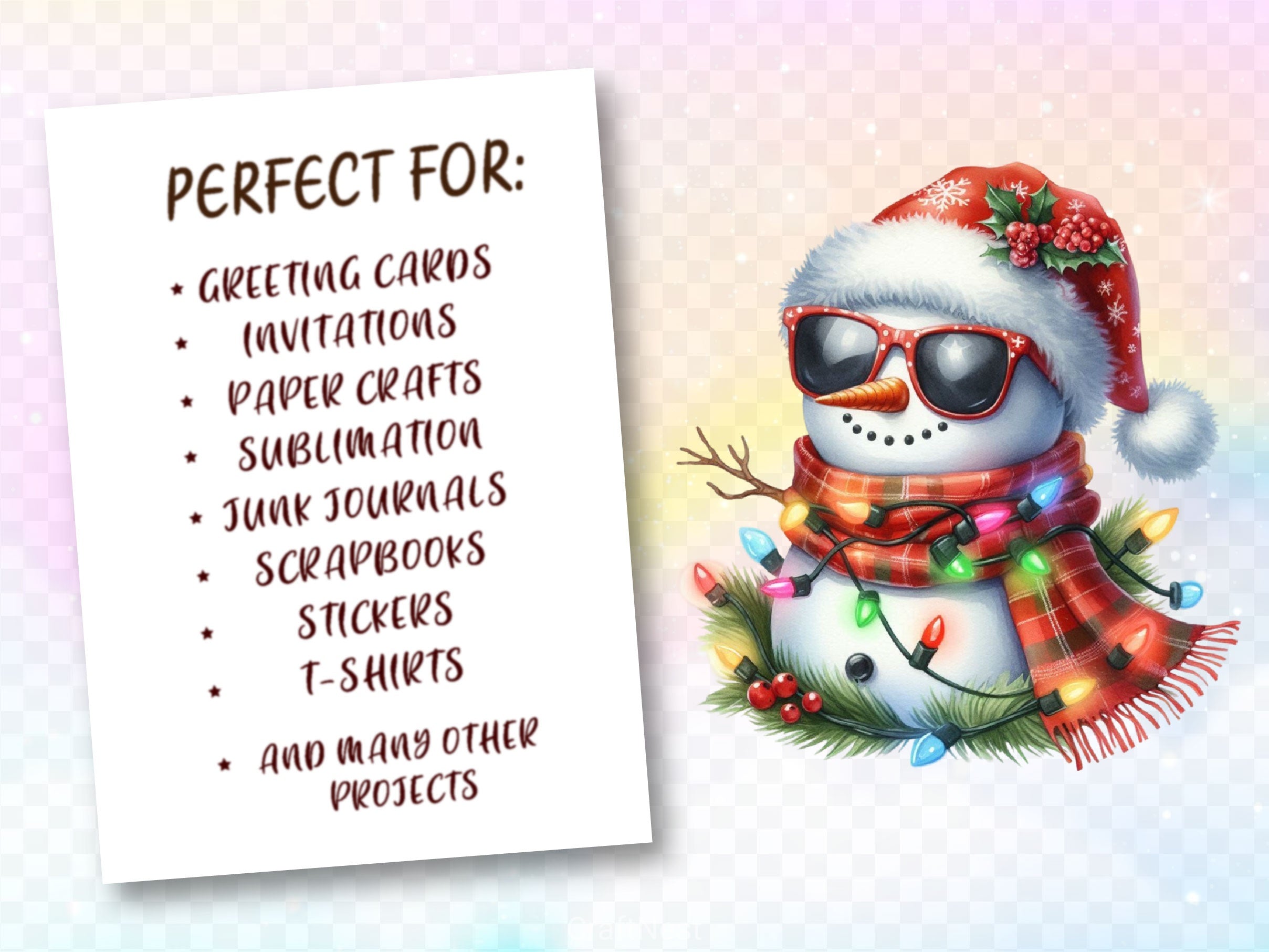 Christmas Snowman Clipart Bundle 3