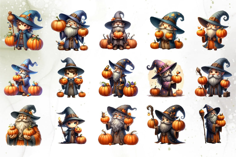 Wizard Pumpkins Clipart Bundle - CraftNest - Digital Crafting and Art