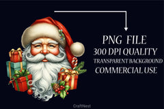 Santa Claus Christmas Presents Clipart Bundle - CraftNest - Digital Crafting and Art