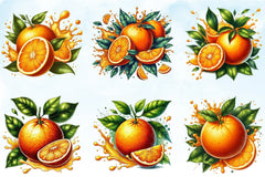 Quarter Orange Clipart Bundle - CraftNest - Digital Crafting and Art