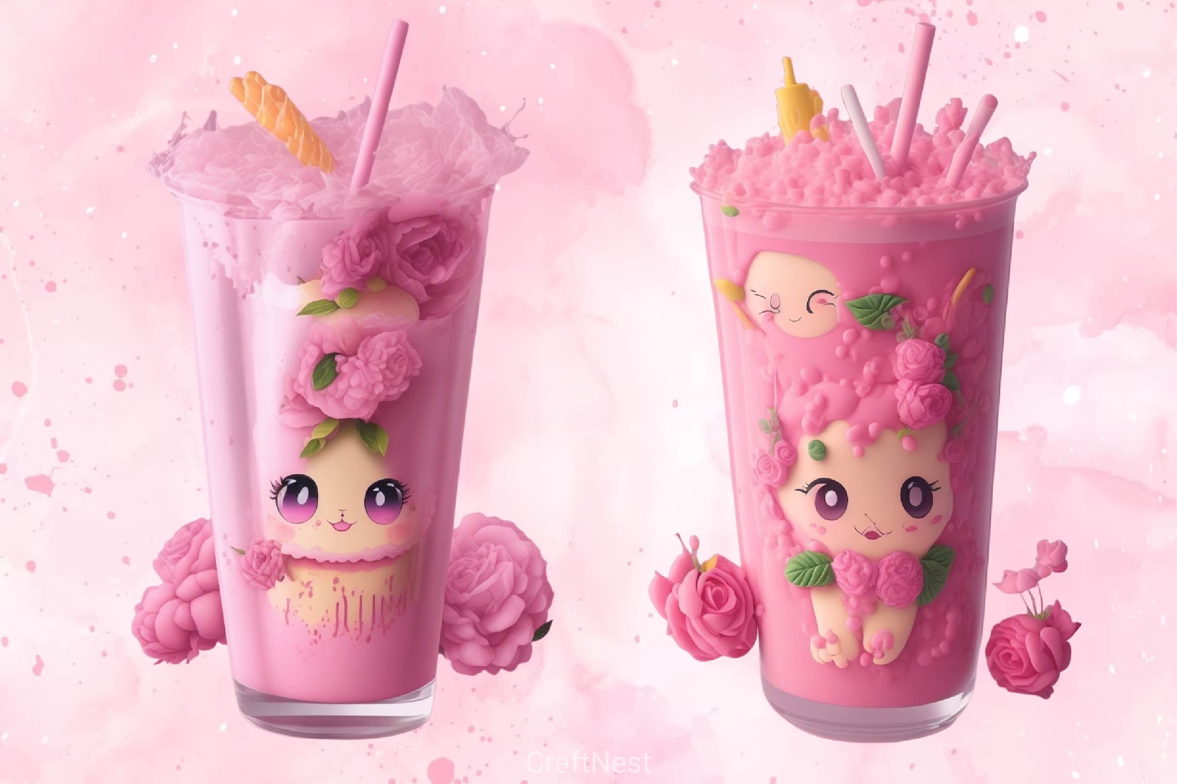 Kawaii Bubble Tea Clipart Bundle