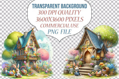 Easter Bunny House Clipart Bundle 2 - CraftNest - Digital Crafting and Art