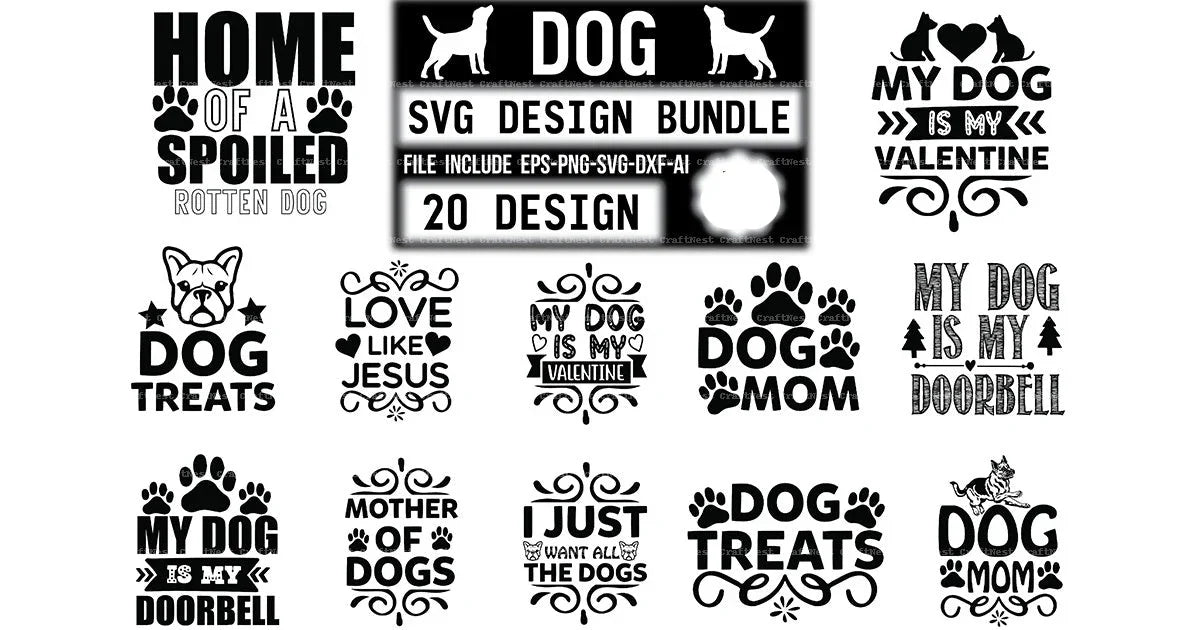 Dog Design SVG Bundle 2 - CraftNest - Digital Crafting and Art