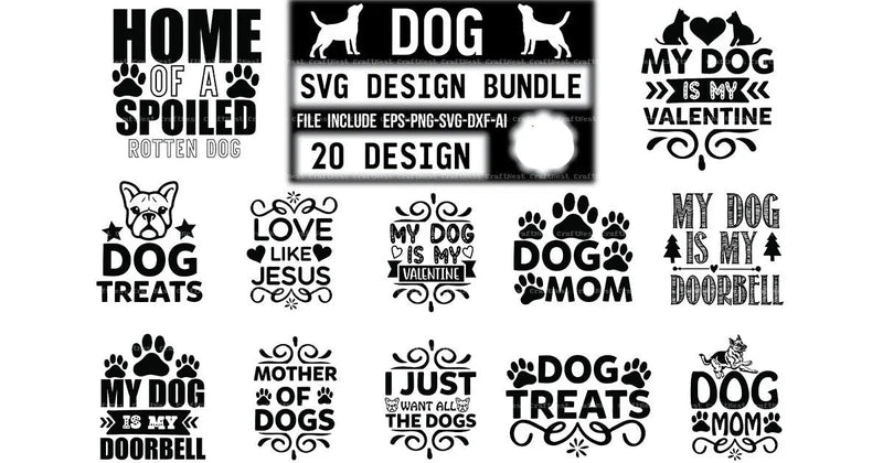 Dog Design SVG Bundle 2 - CraftNest - Digital Crafting and Art