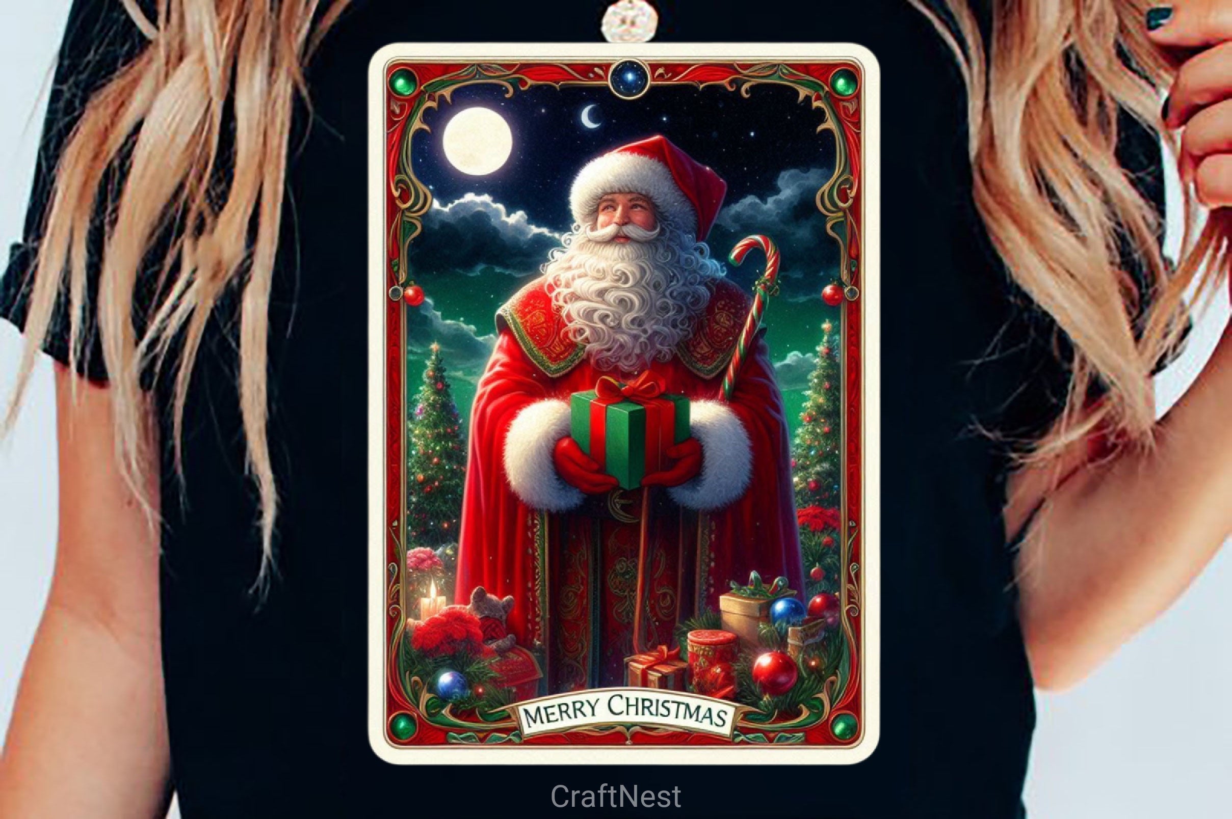 Christmas Santa Claus Tarot Card Clipart Bundle