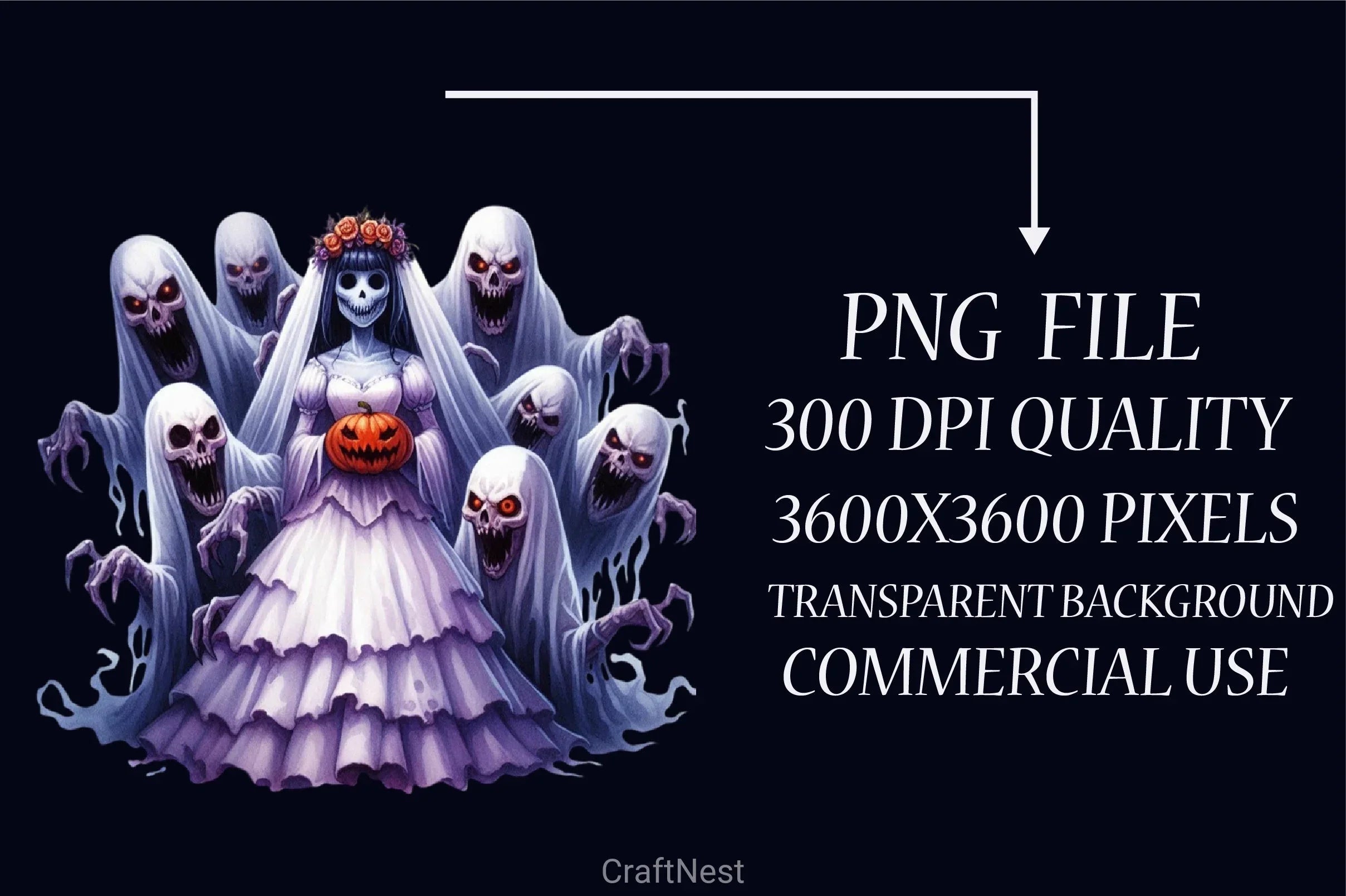 Ghost Bride Clipart Bundle - CraftNest - Digital Crafting and Art