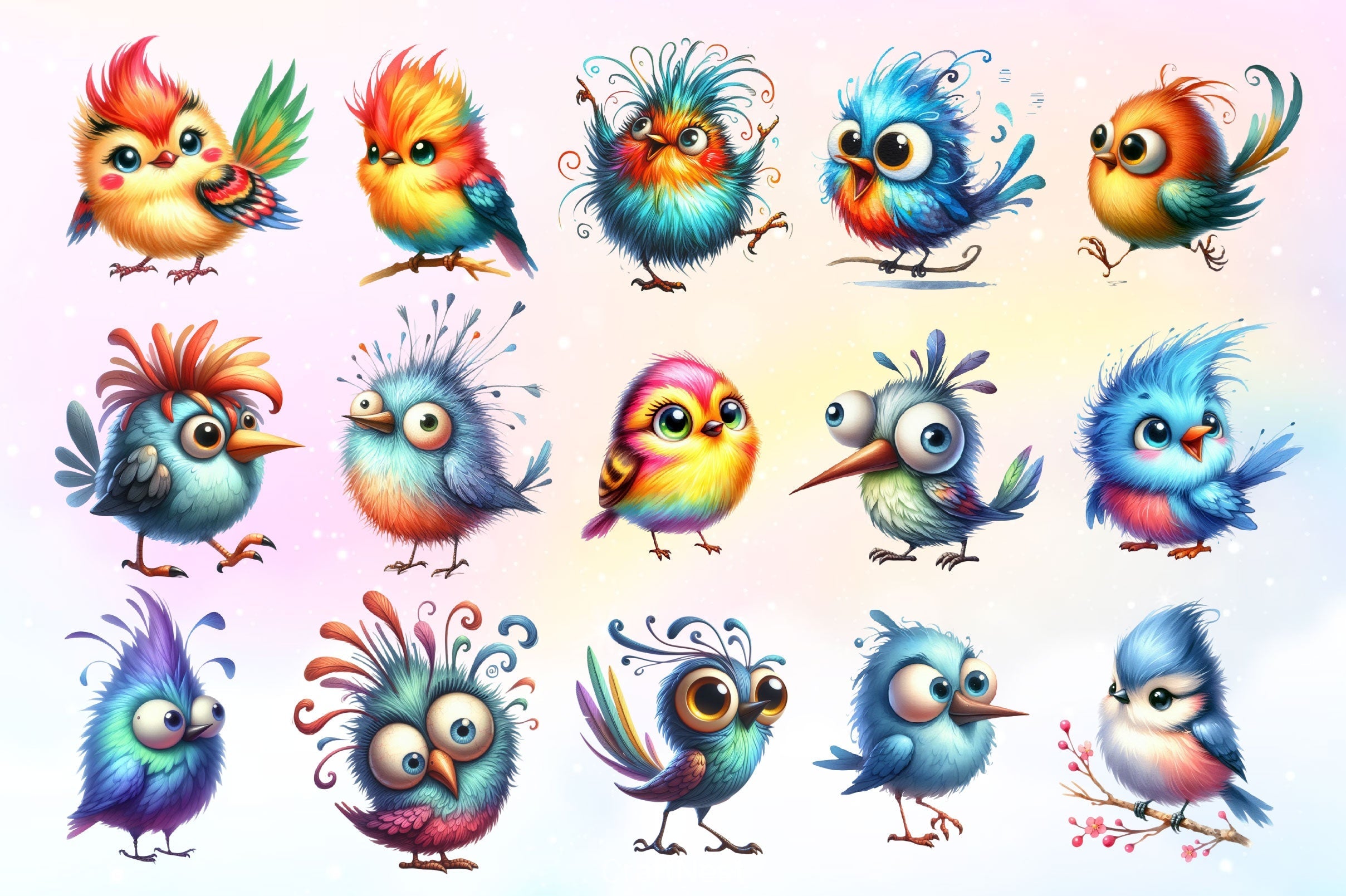 Funny Bird Clipart Bundle 5