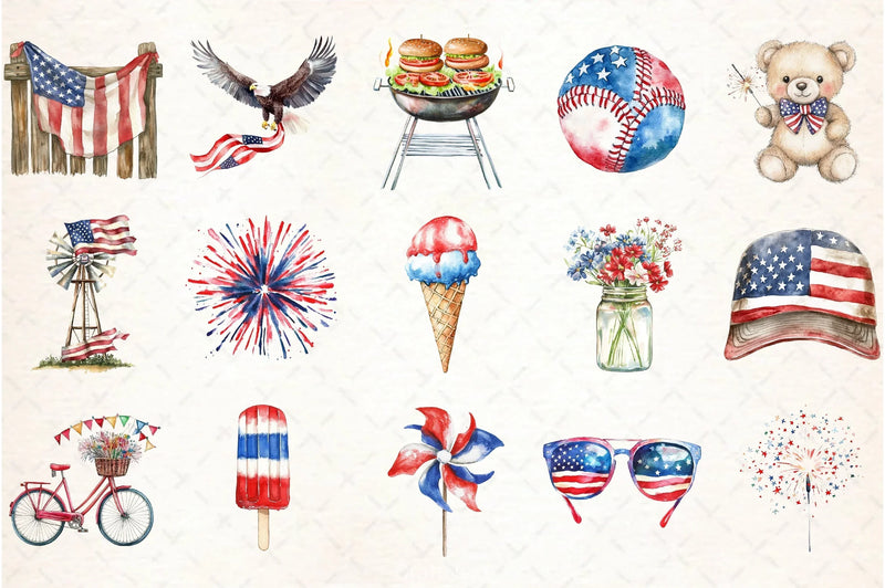 4th of July Clipart Bundle 15 - CraftNest - Digital Crafting and Art