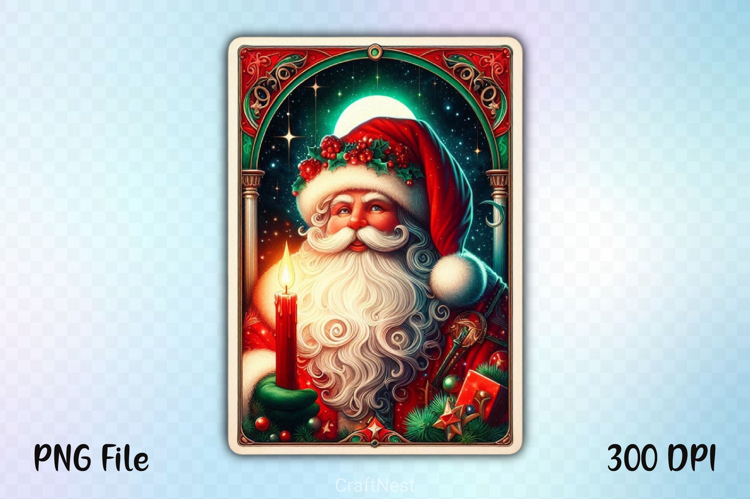 Christmas Santa Claus Tarot Card Clipart Bundle 3