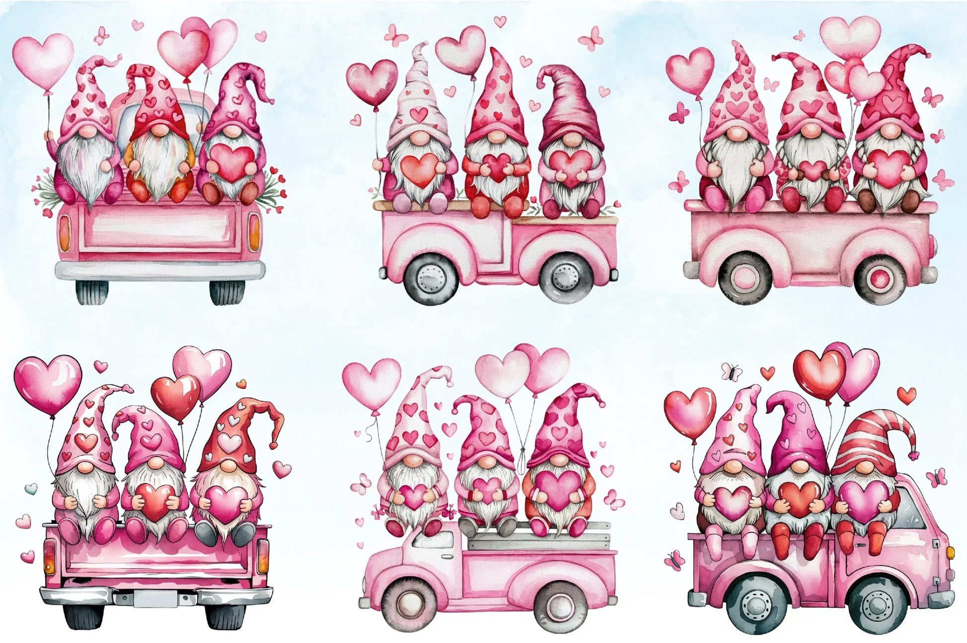 Valentine Gnomes Truck Clipart Bundle - CraftNest - Digital Crafting and Art