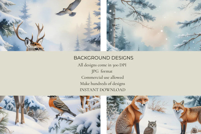 Woodland Christmas Junk Journal Papers - CraftNest - Digital Crafting and Art