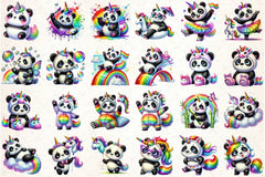Unicorn Panda Clipart Bundle - CraftNest - Digital Crafting and Art