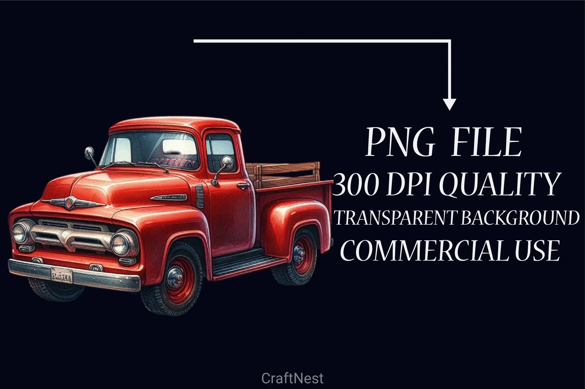 Red Pickup Truck Clipart Bundle - CraftNest - Digital Crafting and Art