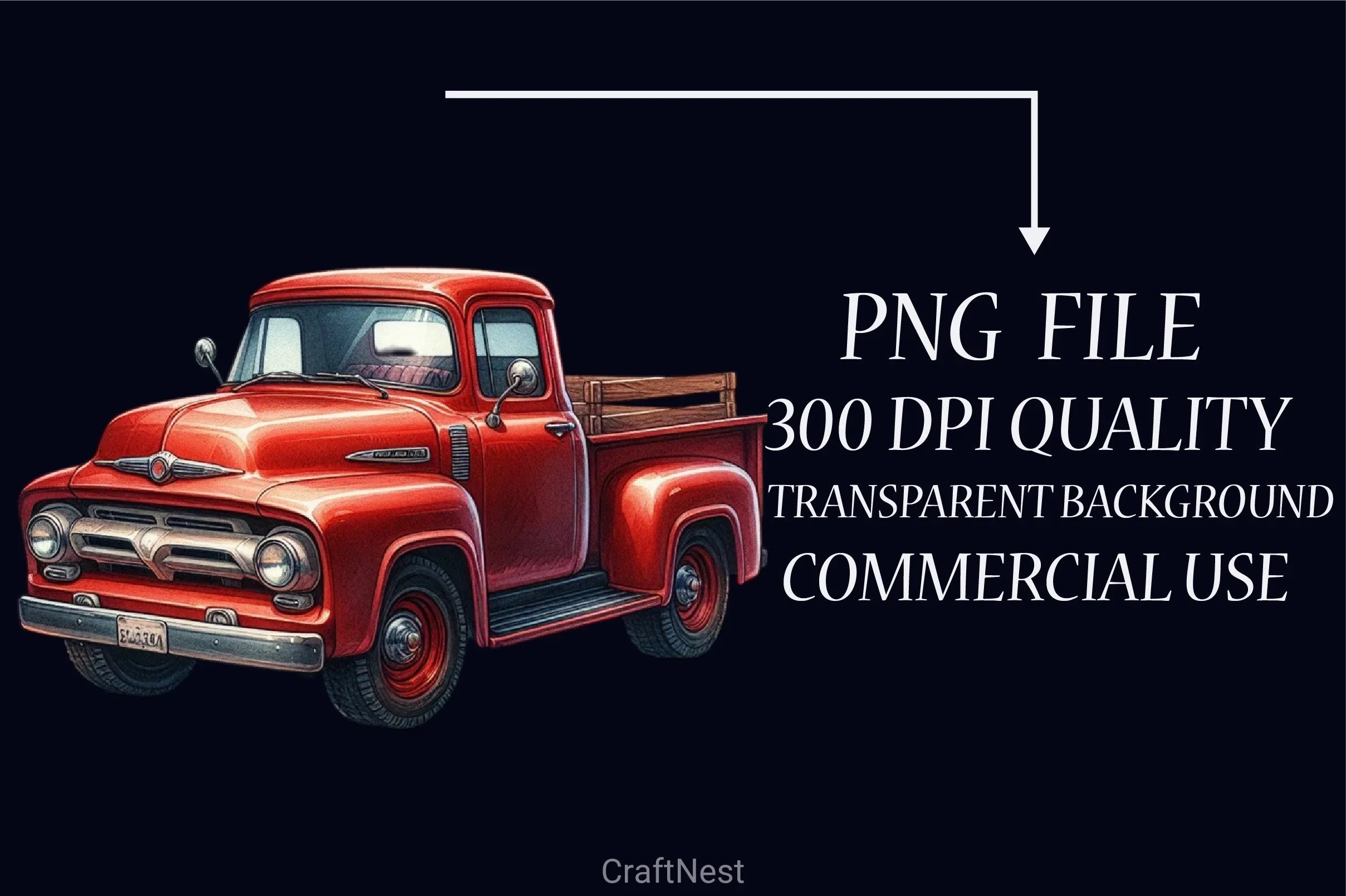 Red Pickup Truck Clipart Bundle - CraftNest - Digital Crafting and Art