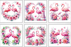 Valentine's Day Flamingo Clipart Bundle - CraftNest - Digital Crafting and Art