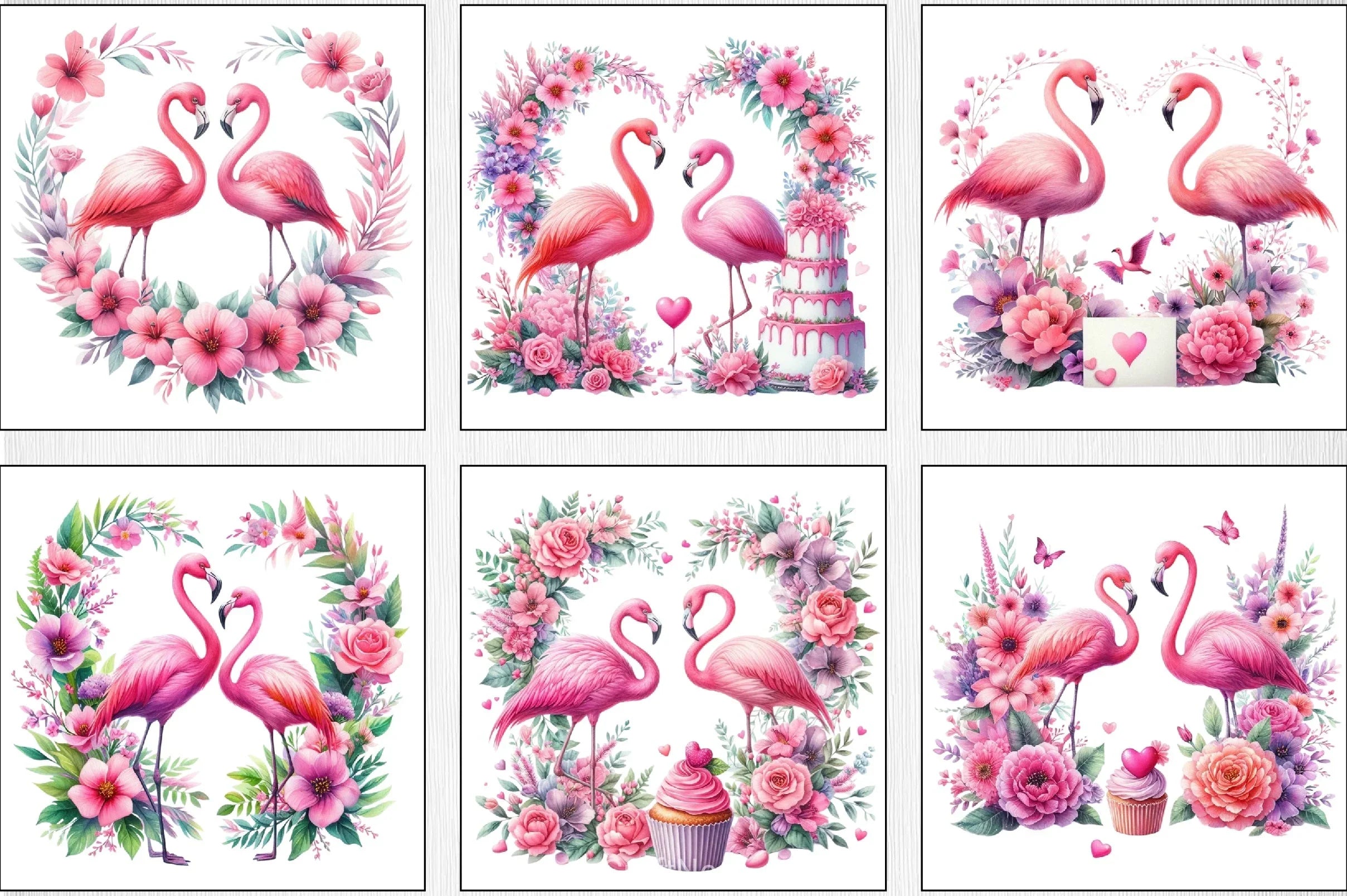Valentine's Day Flamingo Clipart Bundle - CraftNest - Digital Crafting and Art