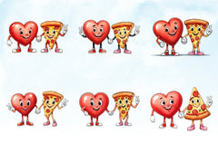 Heart & Pizza Valentine Clipart Bundle - CraftNest - Digital Crafting and Art