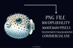 Unique Pufferfish Clipart Bundle - CraftNest - Digital Crafting and Art