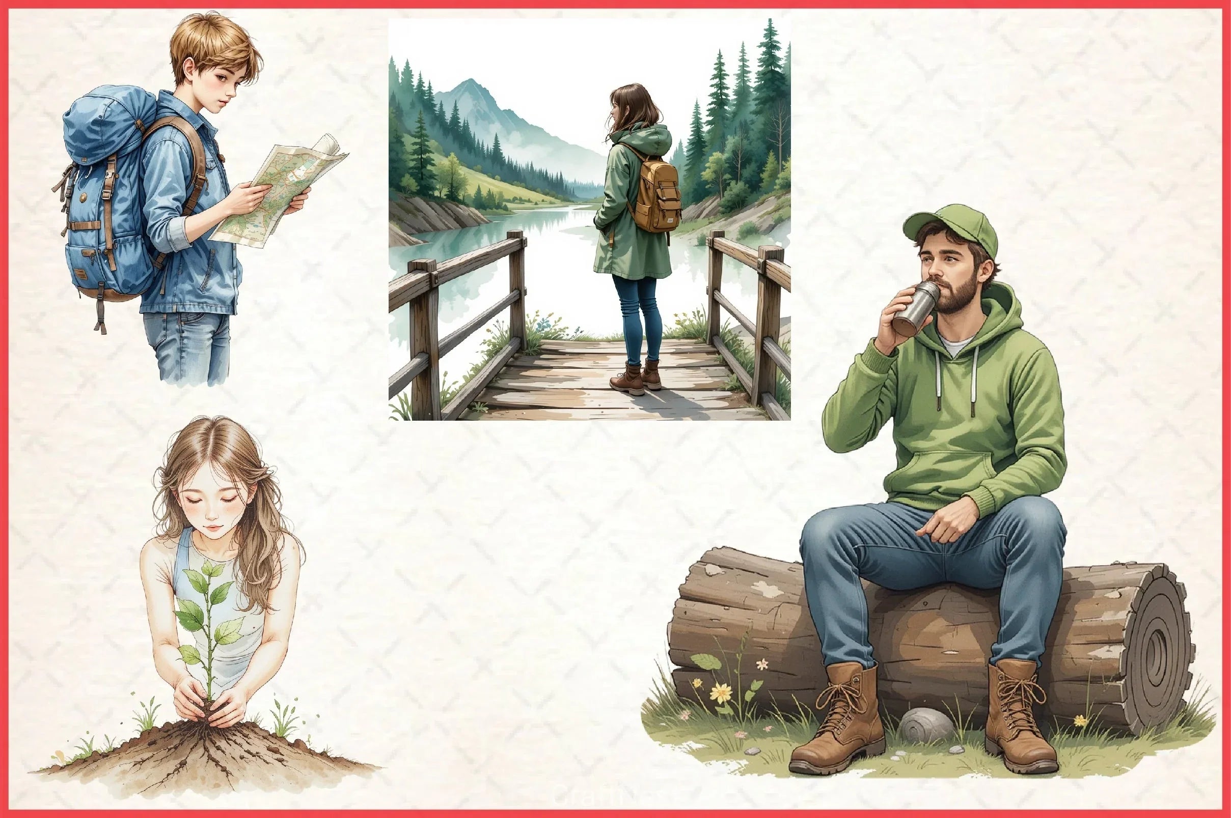 Green Spring Outdoor Cliparts Bundle - CraftNest - Digital Crafting and Art