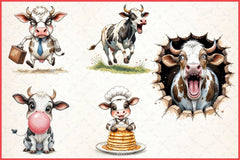 Funny Cow Clipart Bundle - CraftNest - Digital Crafting and Art