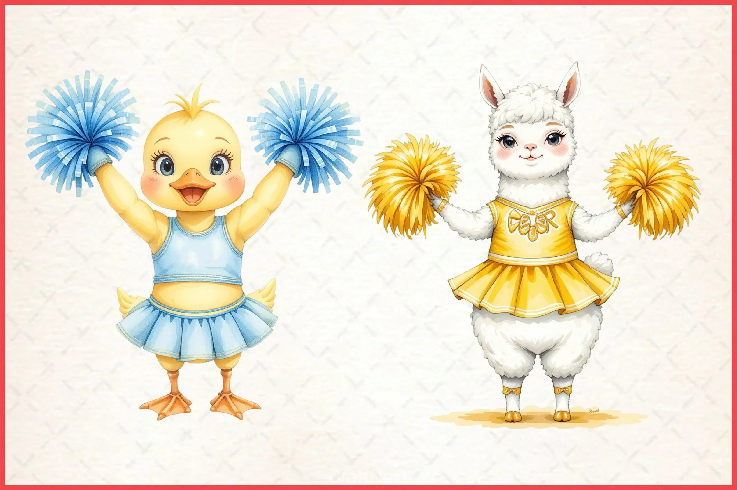 Cheerleader Animal Clipart Bundle - CraftNest - Digital Crafting and Art