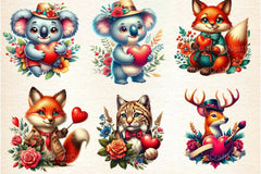 Valentine Animals Clipart Bundle 9 - CraftNest - Digital Crafting and Art