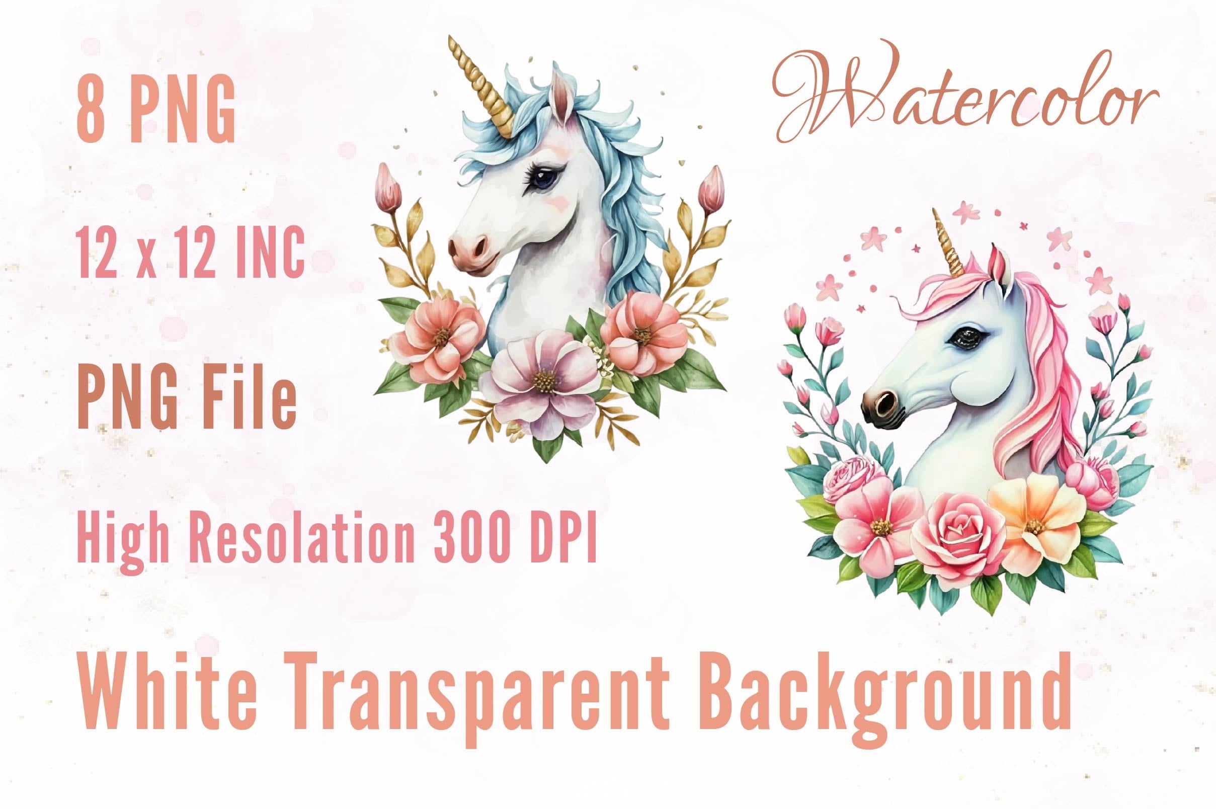 Cute Unicorn Clipart Bundle 12