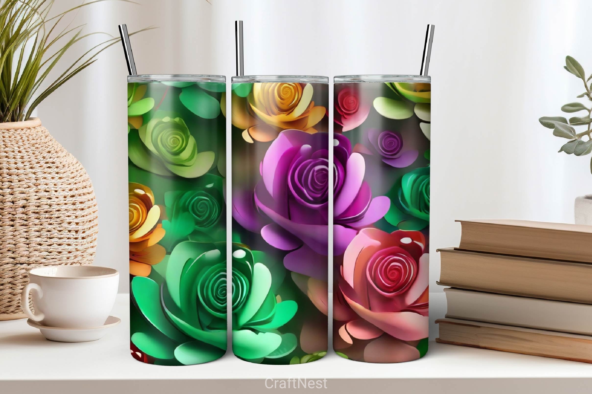 Flower Tumbler Wrap Bundle 32