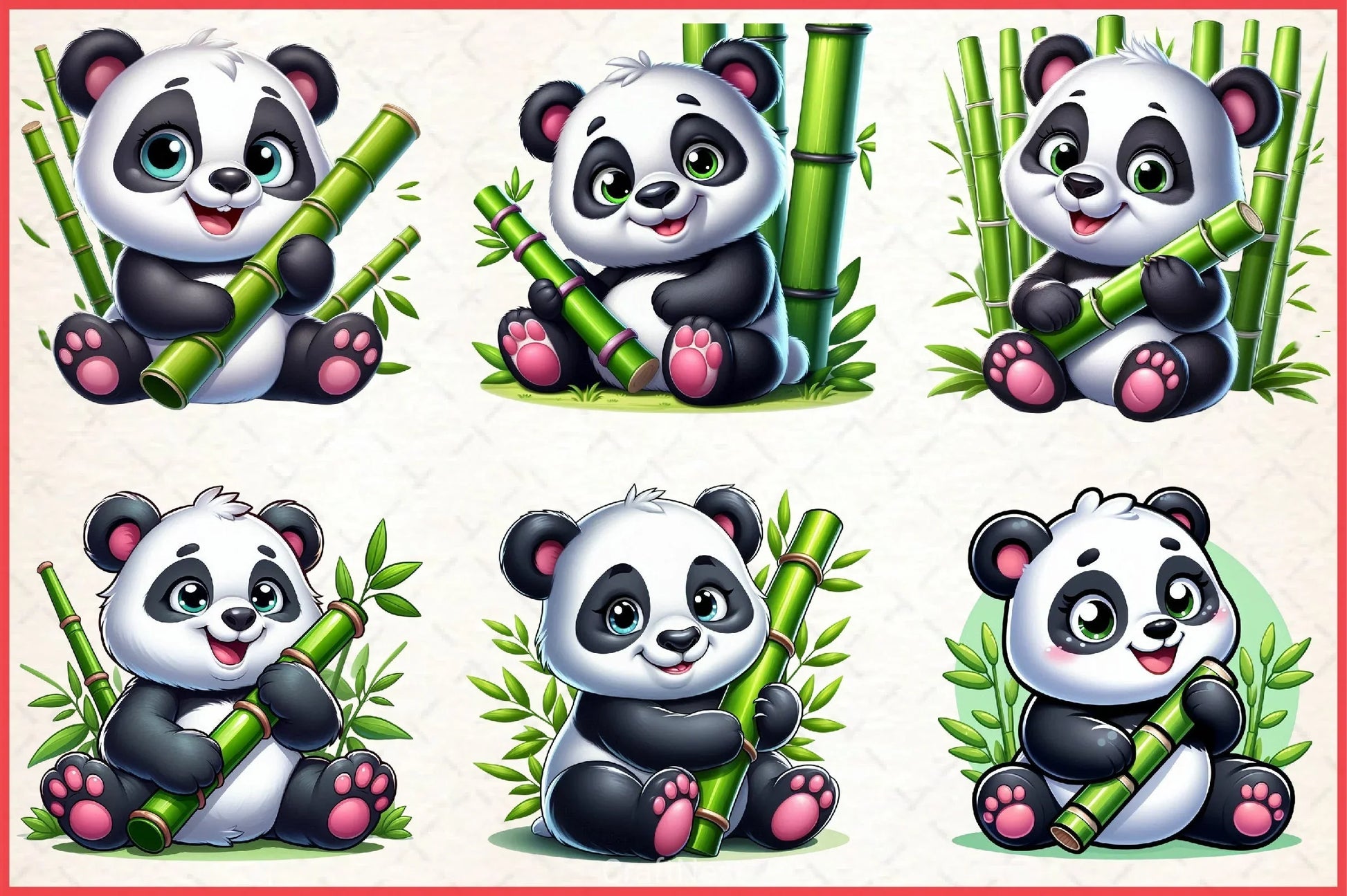 Cute Panda Clipart Bundle - CraftNest - Digital Crafting and Art