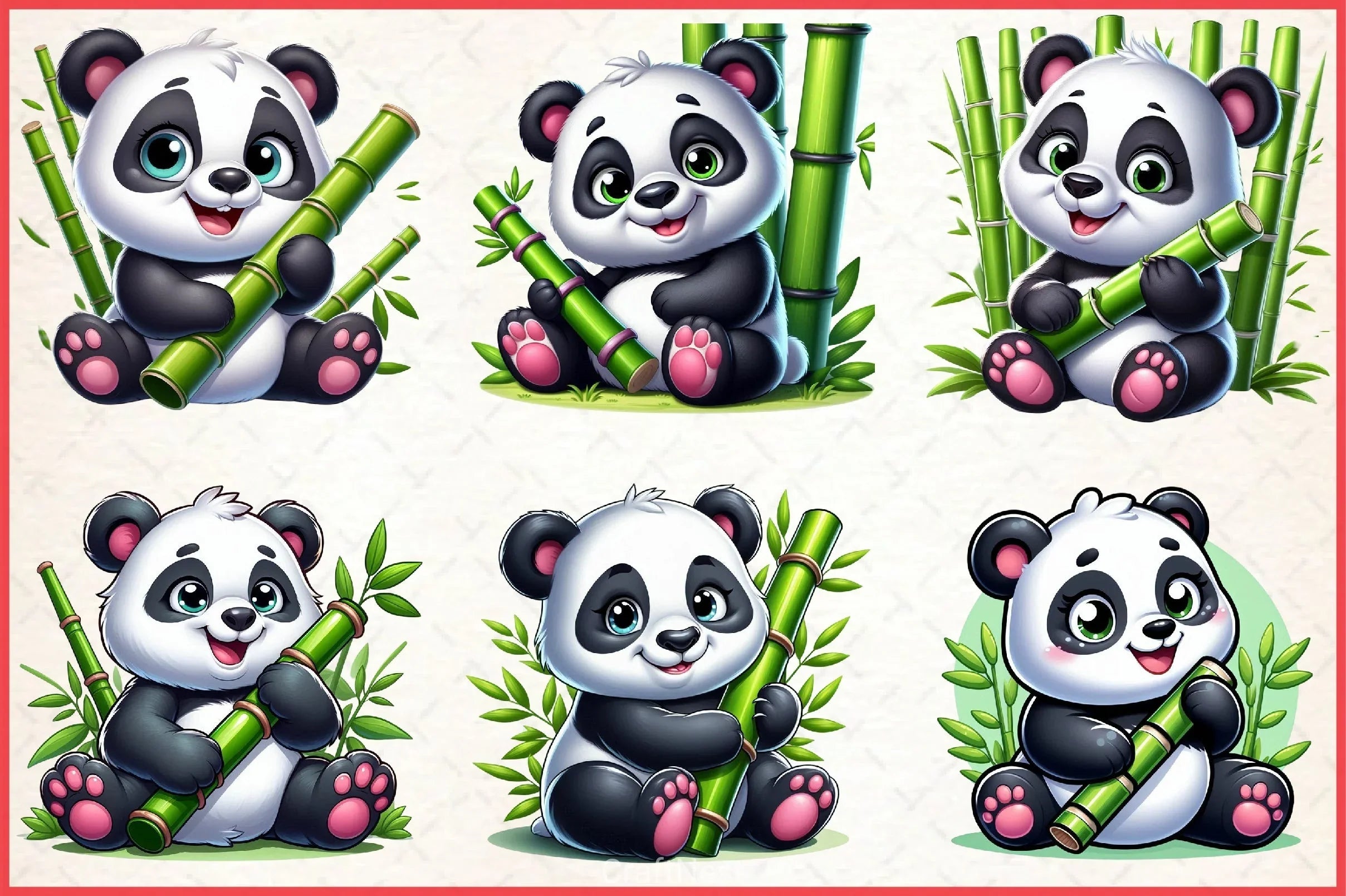 Cute Panda Clipart Bundle - CraftNest - Digital Crafting and Art