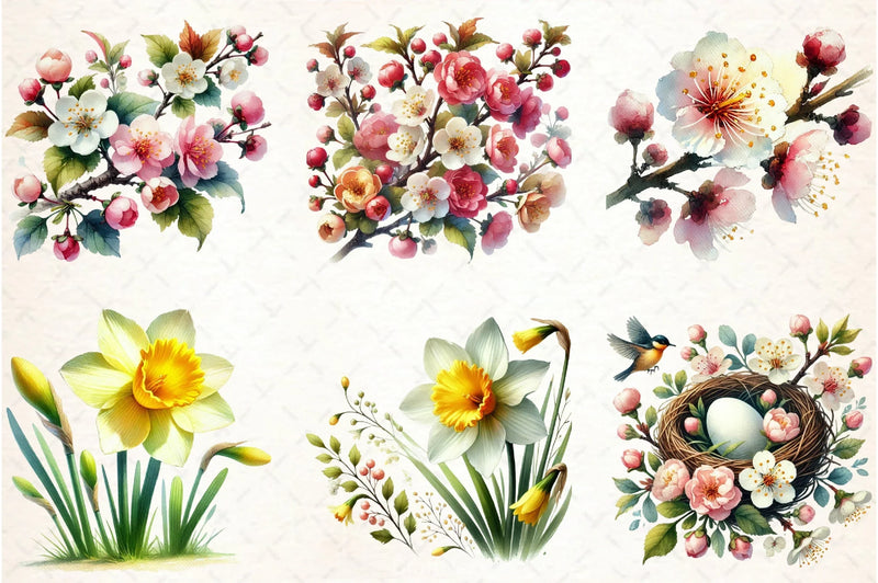 Spring Flower Clipart Bundle - CraftNest - Digital Crafting and Art