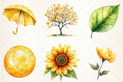 Yellow Spring Clipart Bundle - CraftNest - Digital Crafting and Art