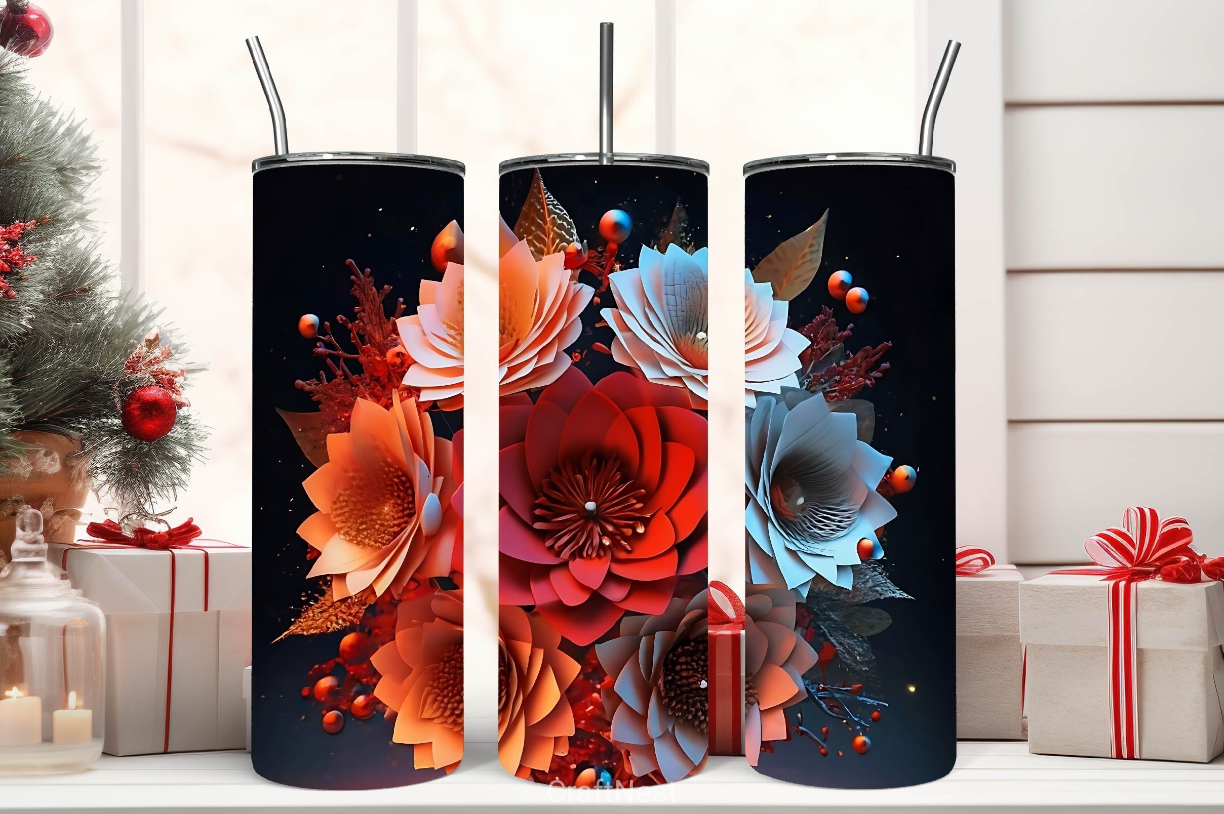 Flower Tumbler Wrap Bundle 16
