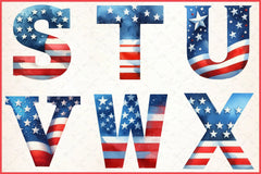 4th of July Alphabet Clipart Bundle - CraftNest - Digital Crafting and Art