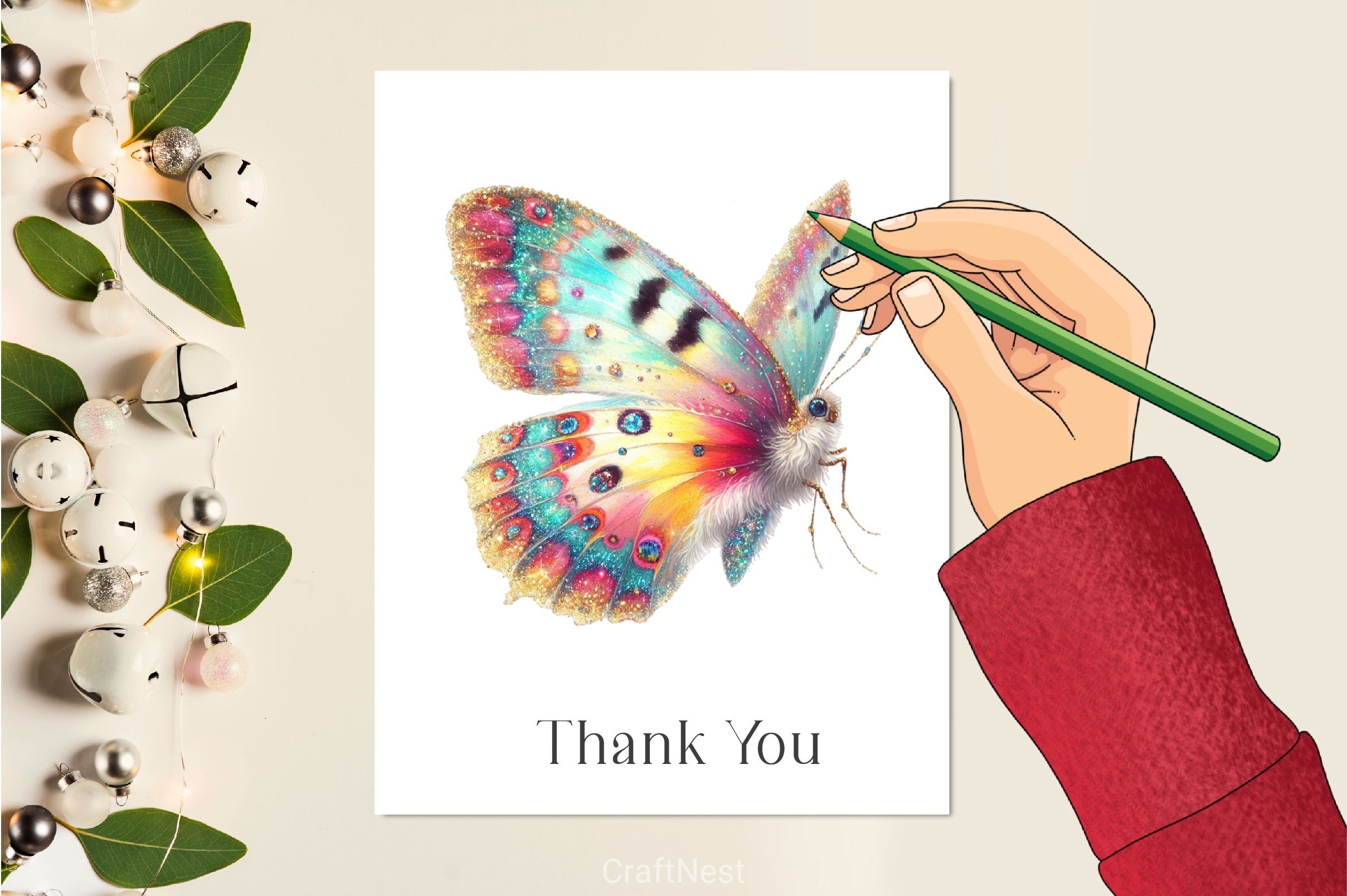 Glitter Butterfly Clipart Bundle 3