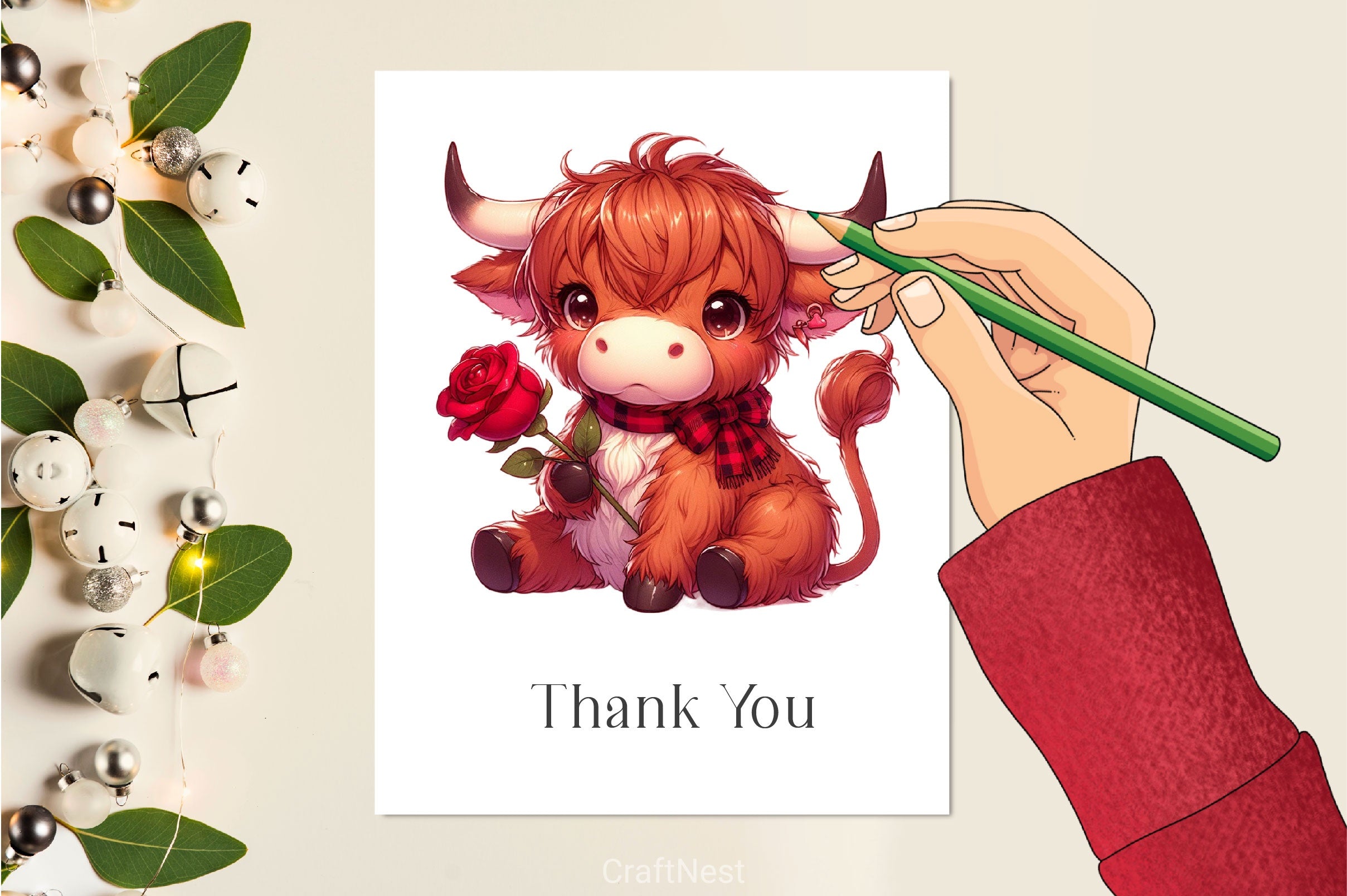 Valentines Day Highland Cow Clipart Bundle