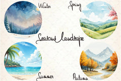 Seasons Landscape Clipart Bundle - CraftNest - Digital Crafting and Art