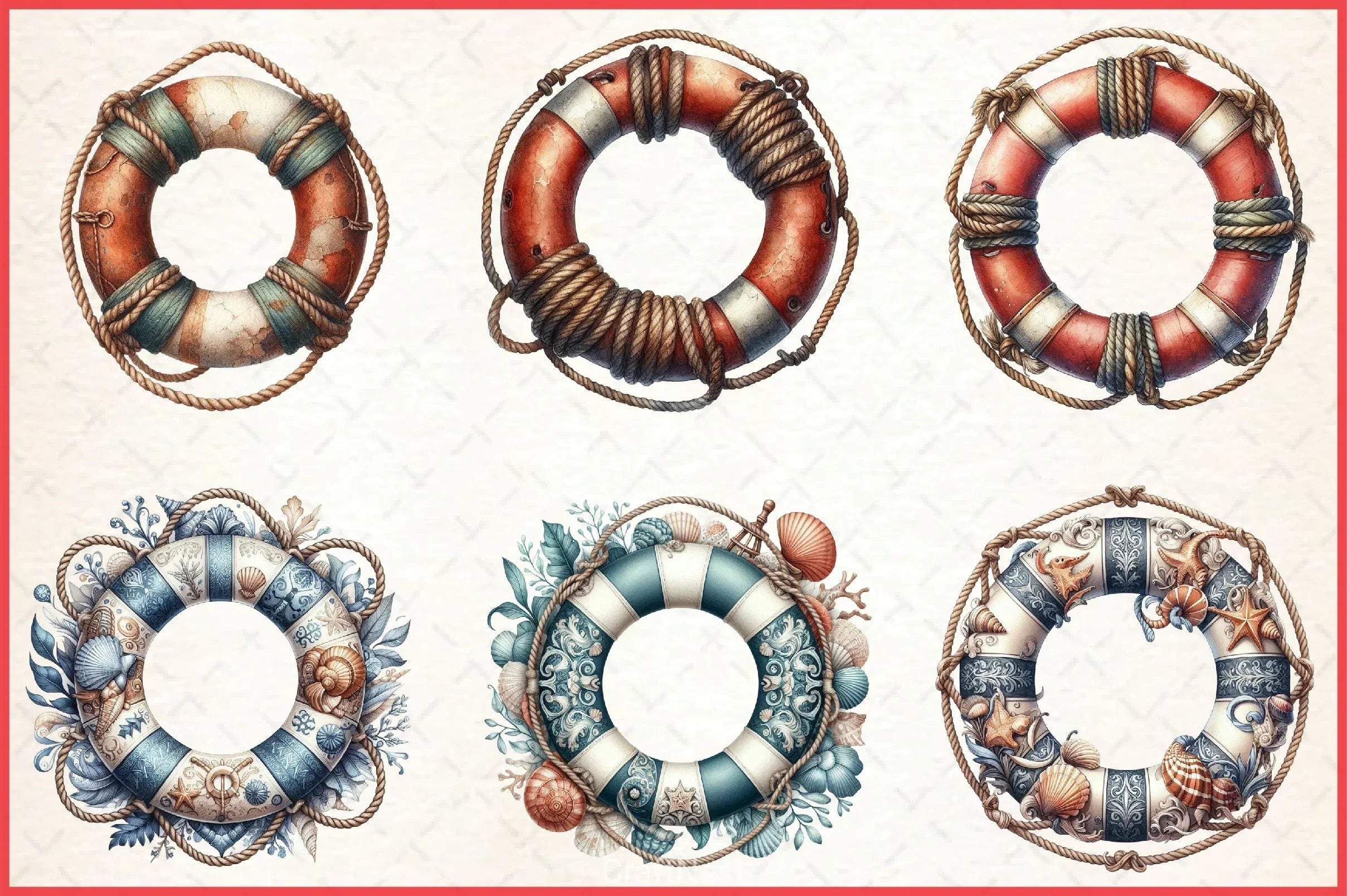 Lifebuoy Clipart Bundle - CraftNest - Digital Crafting and Art