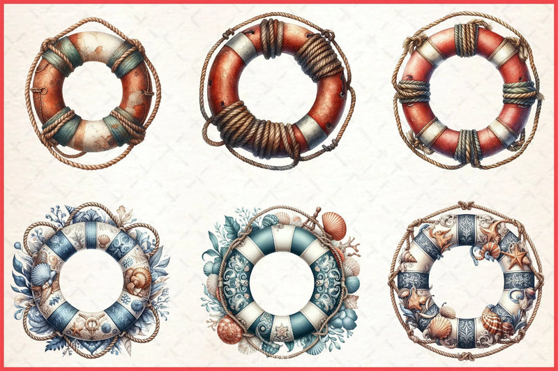 Lifebuoy Clipart Bundle - CraftNest - Digital Crafting and Art