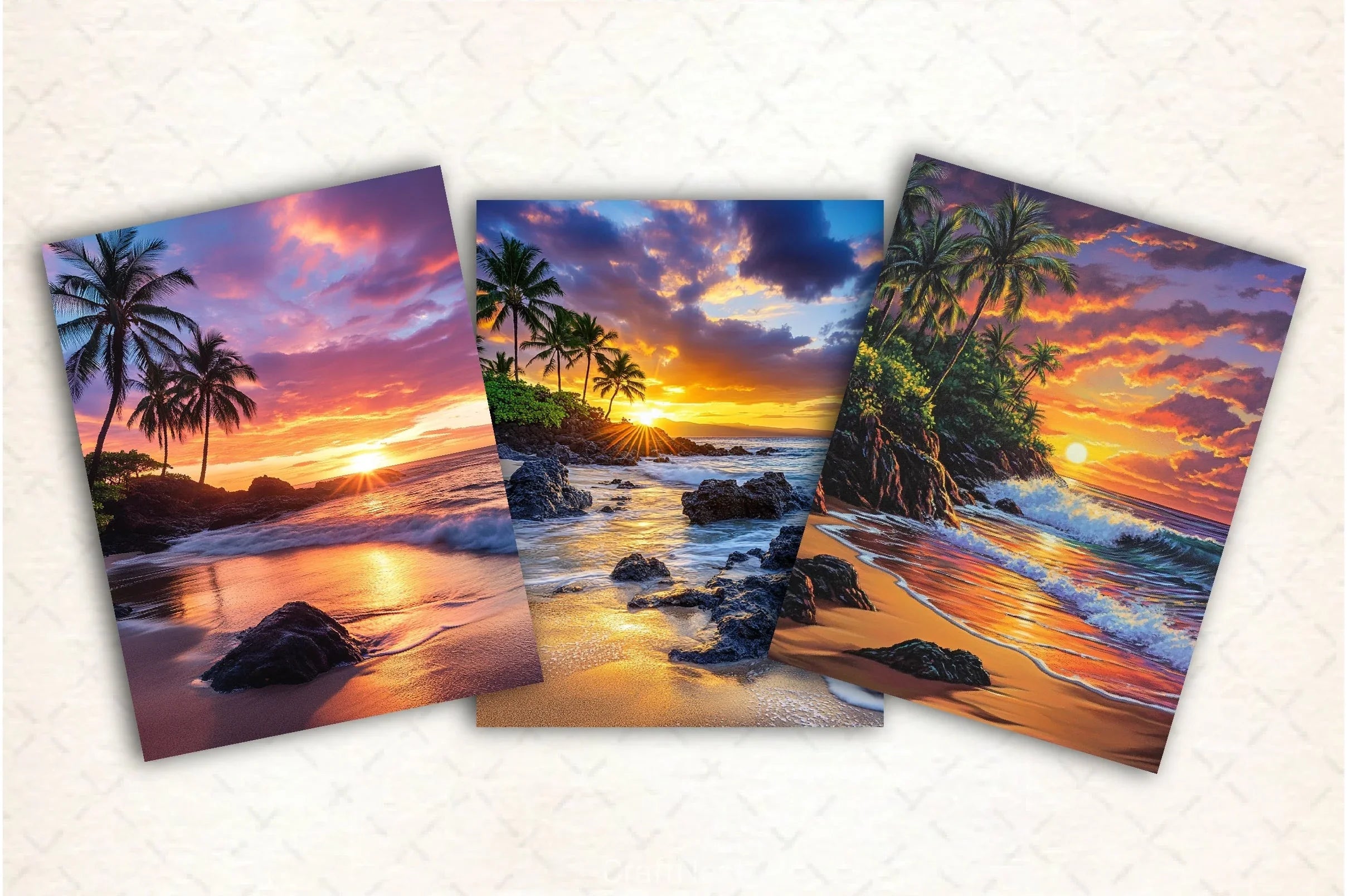 Sunset Beach Digital Paper - CraftNest - Digital Crafting and Art