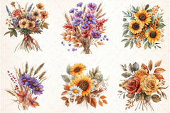 Autumn Bouquets Clipart Bundle - CraftNest - Digital Crafting and Art