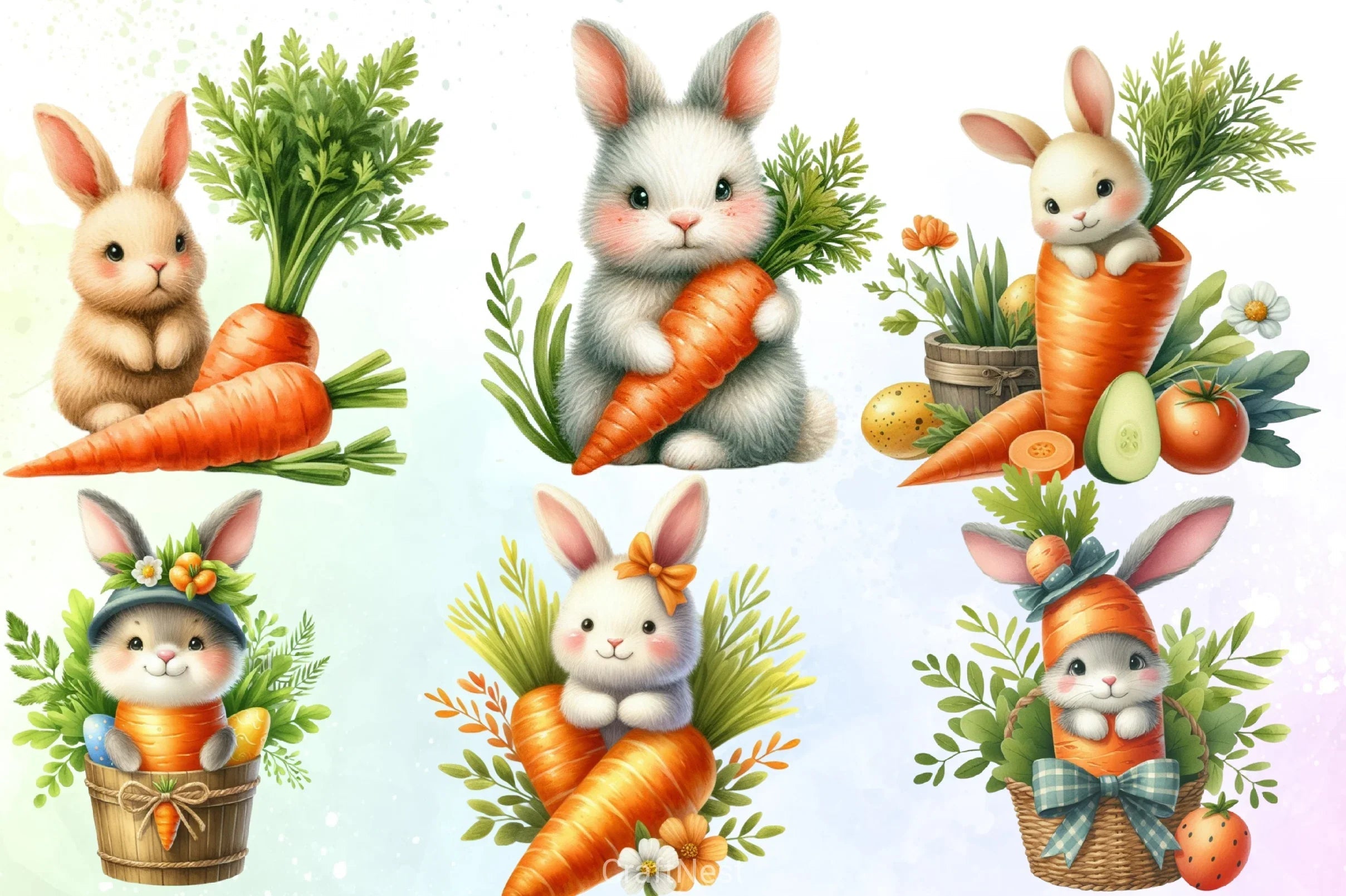 Easter Bunny Clipart Bundle 56 - CraftNest - Digital Crafting and Art