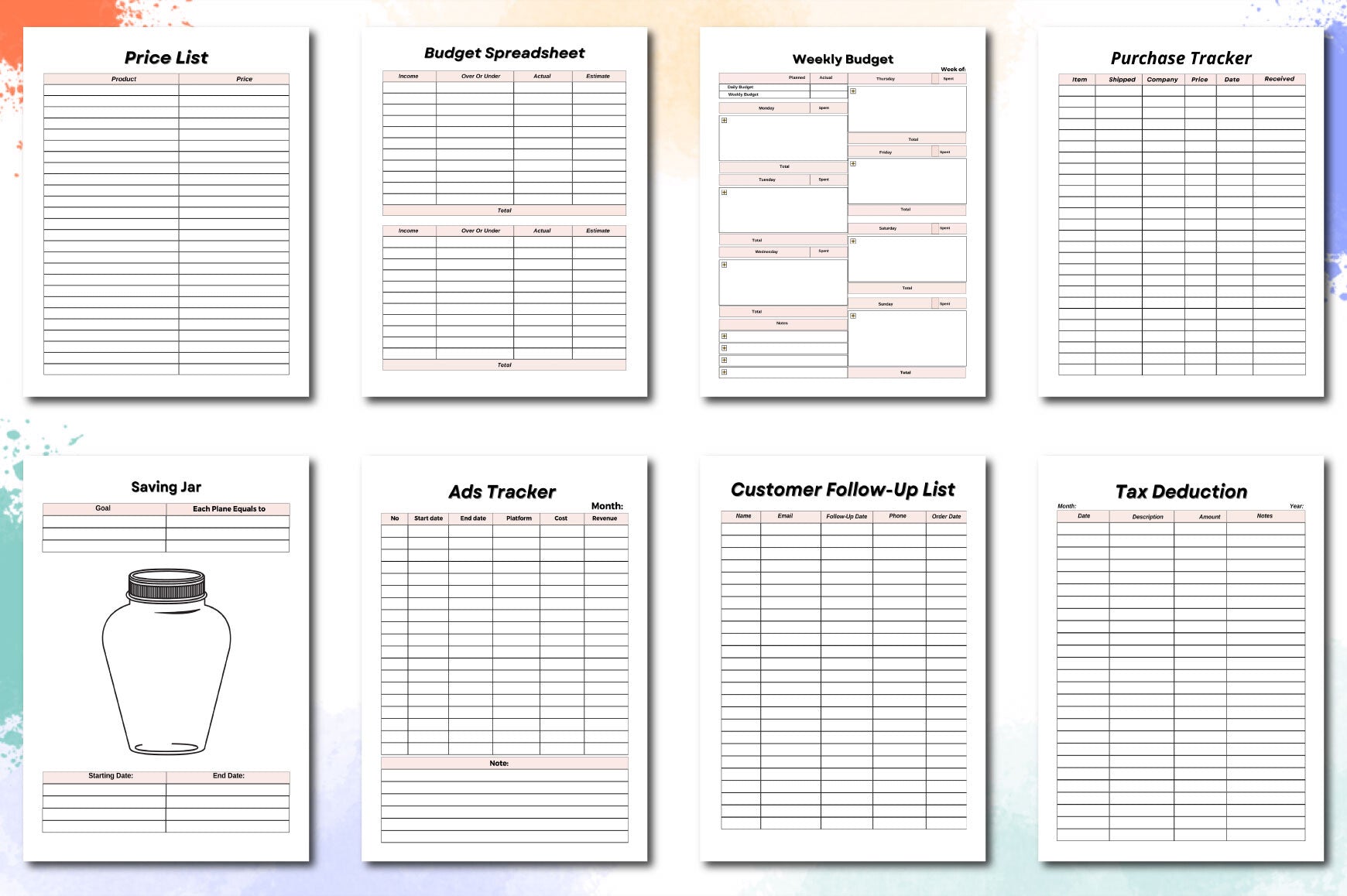 Side Hustle Planner