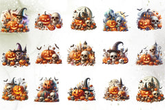 Halloween Skeleton Pumpkin Clipart Bundle - CraftNest - Digital Crafting and Art
