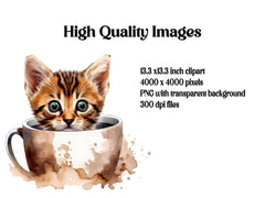 Kitten In A Cup Clipart - CraftNest