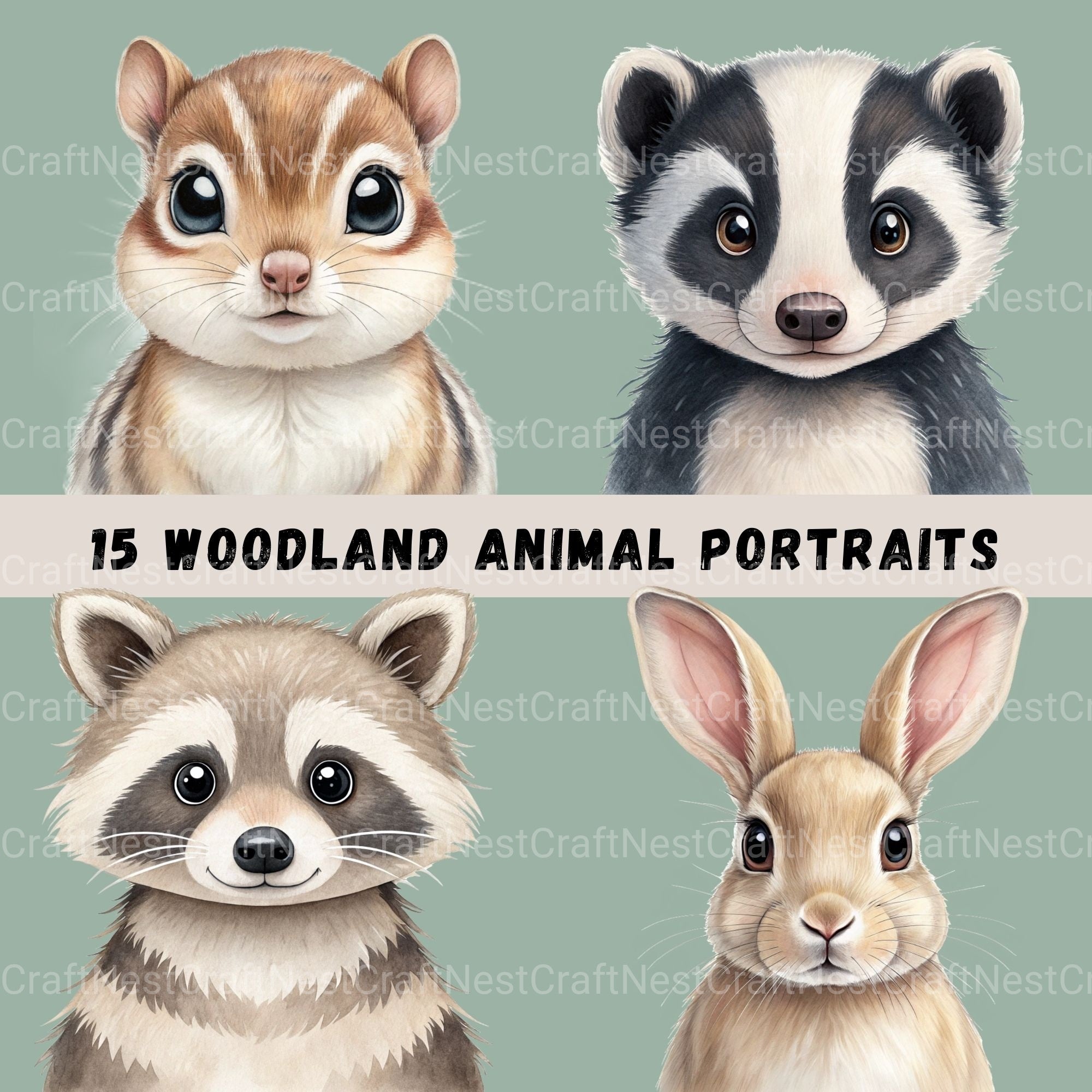 Woodland Animals 2 Clipart Bundle 4
