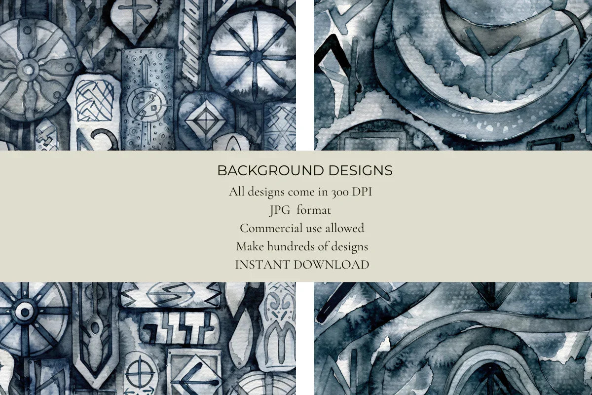 Mythic Runes Junk Journal Papers - CraftNest - Digital Crafting and Art